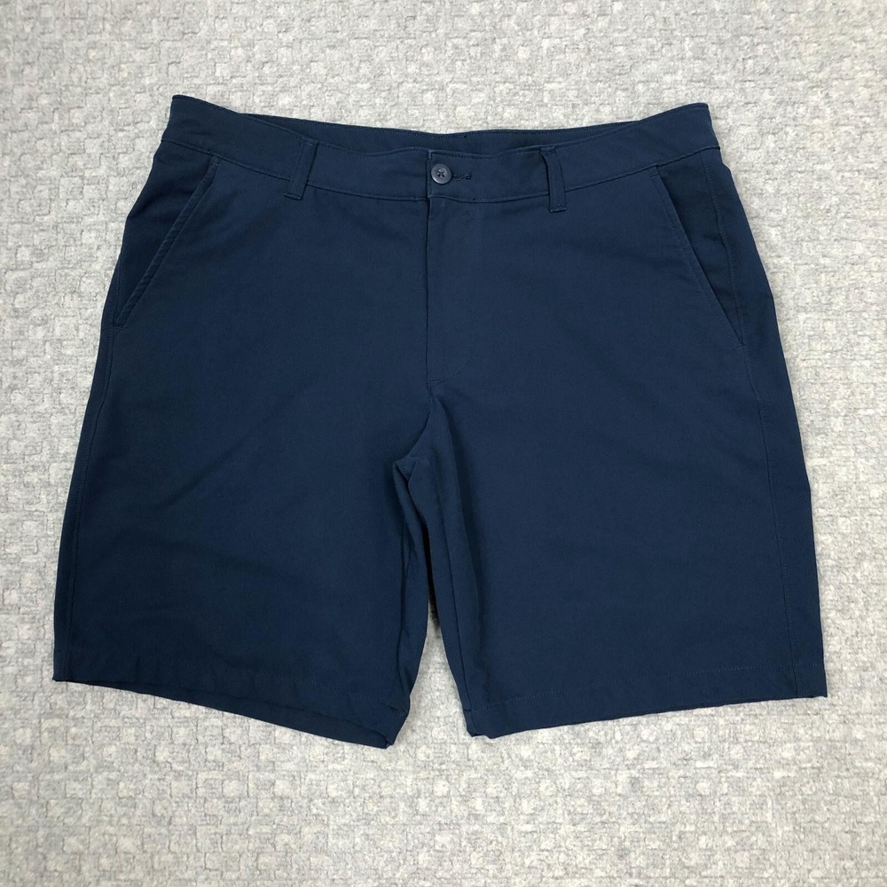 Under Armour Chino Shorts Mens 38 Blue Microfiber Golf Performance Stretch Norm